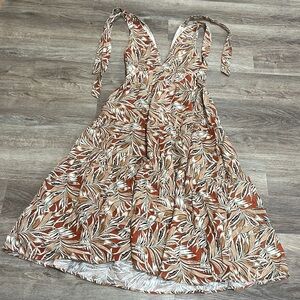 House of Harlow 1960 Midi Tank Tie Shoulder Boho Floral Dress Women’s Size Med